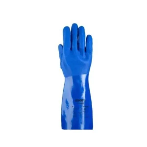 Ansell — Luva química azul cano longo — modelo visual